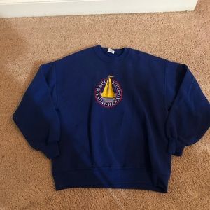 Blue crewneck pullover sweater